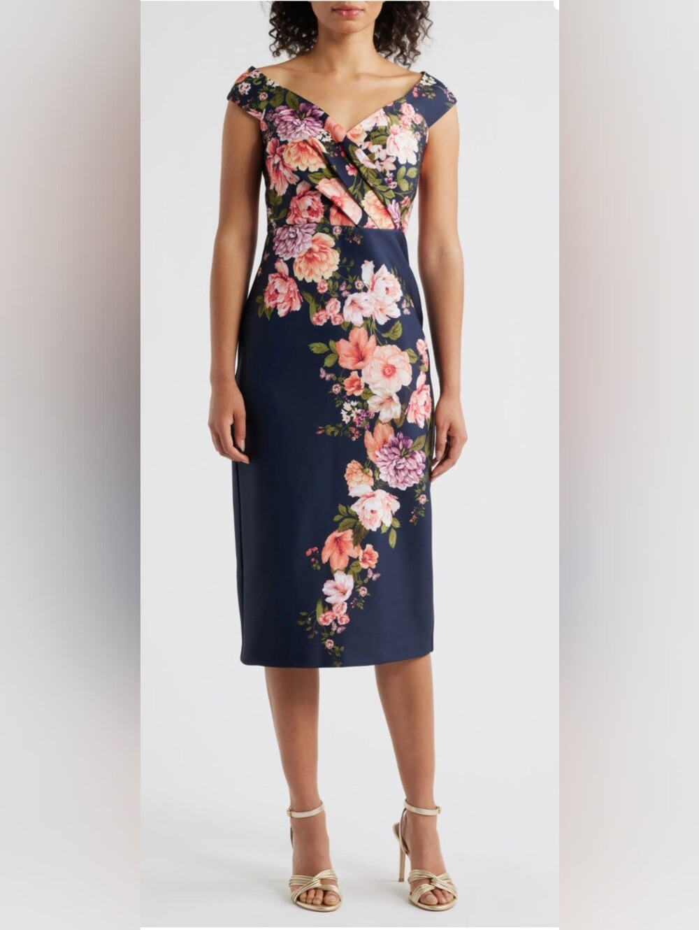 Eliza Jay Floral Print Scuba Sheath Dress